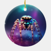 Schattigee springspin levendige kleuren keramisch ornament (Achterkant)