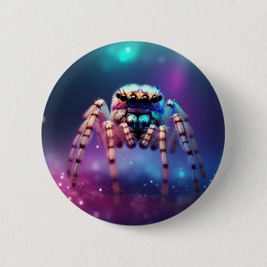 Schattigee springspin levendige kleuren ronde button 5,7 cm (Voorkant)