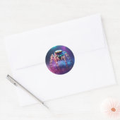 Schattigee springspin levendige kleuren ronde sticker (Envelop)