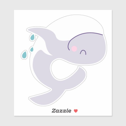 Schattigee springwalvis afbeelding sticker (Vel)