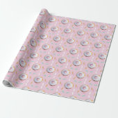 Schattigee Sprinkle Donut Waterverf Pattern Cadeaupapier (Uitgerold)