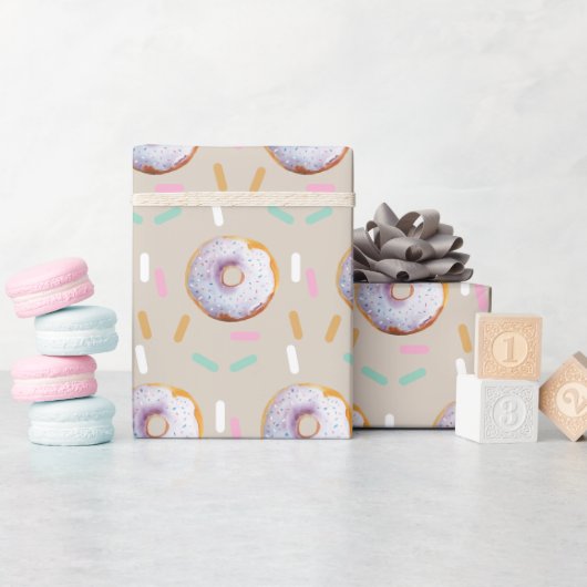 Schattigee Sprinkle Donut Waterverf Pattern Cadeaupapier (Baby Shower)