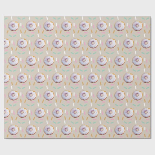 Schattigee Sprinkle Donut Waterverf Pattern Cadeaupapier (Vlak)