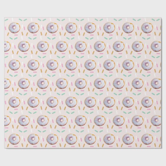 Schattigee Sprinkle Donut Waterverf Pattern Cadeaupapier (Vlak)
