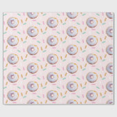 Schattigee Sprinkle Donut Waterverf Pattern Cadeaupapier (Vlak)