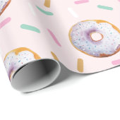 Schattigee Sprinkle Donut Waterverf Pattern Cadeaupapier (Rol Hoek)