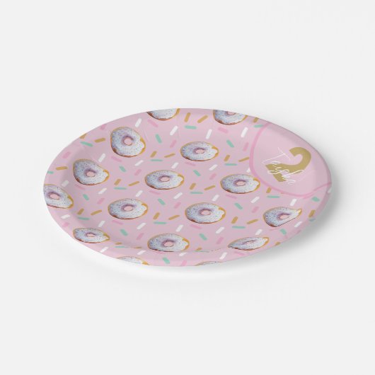Schattigee Sprinkle Donut Waterverf Pattern Papieren Bordje (Gekanteld)