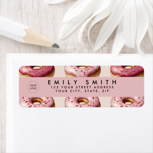 Schattigee Sprinkle Pink Donut Label (Insitu)