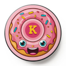 Schattigee Sprinkle Roze Glaze Donut met Monogram