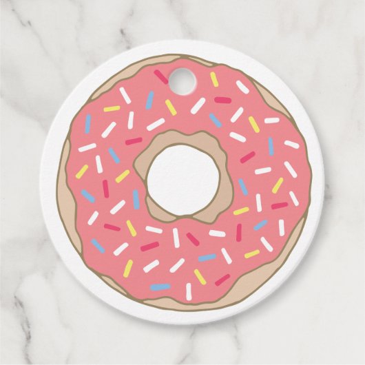 Schattigee Sprinkles Donut gepersonaliseerd Bedankjes Labels (Voorkant)