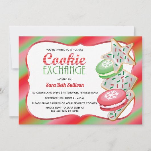 Schattigee sprinkles | Macarons Cookie Exchange Pa Kaart (Voorkant)