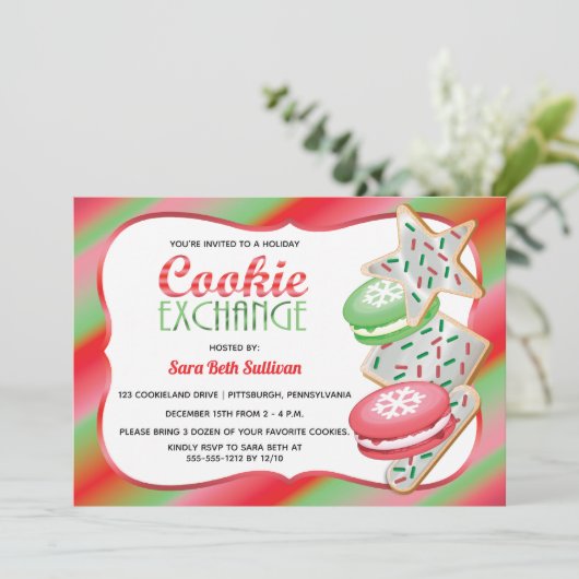Schattigee sprinkles | Macarons Cookie Exchange Pa Kaart (Staand voorkant)