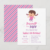 Schattigee sprong voor Joy Girls verjaardagsfeestj Kaart (Voorkant / Achterkant)