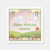 Schattigee Sprookje Pompoen Carriage Girl's Birthd Servet (Voorkant)