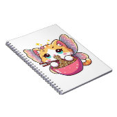 Schattigee sprookjeskat die ramen noedels eet notitieboek (Rechterzijde)