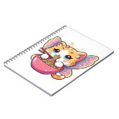 Schattigee sprookjeskat die ramen noedels eet notitieboek (Linkerzijde)