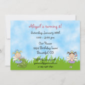 Schattigee sprookjesprinsessen en kikkers verjaard kaart (Achterkant)