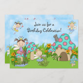 Schattigee sprookjesprinsessen en kikkers verjaard kaart (Voorkant / Achterkant)