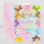 Schattigee Squishmallow Verjaardag Kaart (Voorkant / Achterkant)