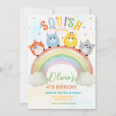 Schattigee Squishmallow-verjaardagsuitnodiging Kaart (Voorkant)