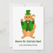 Schattigee St Catricks Day Funny Lucky Cat Shamroc Kaart (Voorkant)