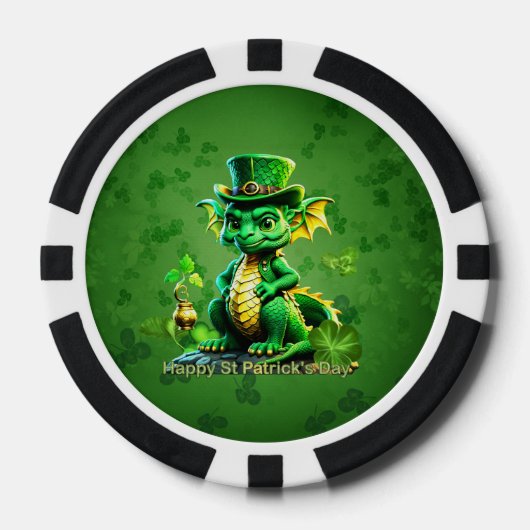 Schattigee St. Patrick’s Day draak Poker Chips (Voorkant)
