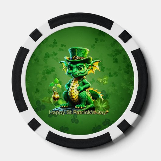 Schattigee St. Patrick’s Day draak Poker Chips (Achterkant)