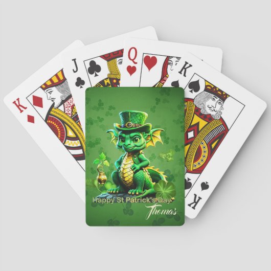 Schattigee St. Patrick’s Day draak Pokerkaarten (Achterkant)