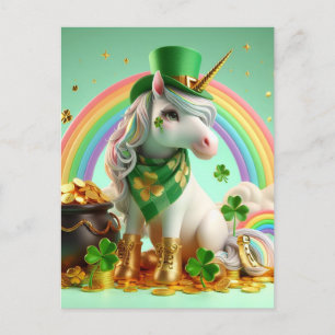 Schattigee St. Patricks Dag Eenhoorn Briefkaart