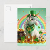 Schattigee St. Patricks Dag Eenhoorn Briefkaart (Voorkant / Achterkant)