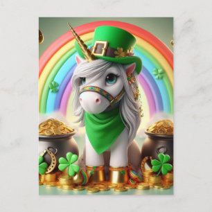Schattigee St. Patricks Dag Eenhoorn Briefkaart