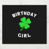 Schattigee St Patricks Dag Verjaardag voor Meisjes Sparkling Wijnetiket (Enkel label)