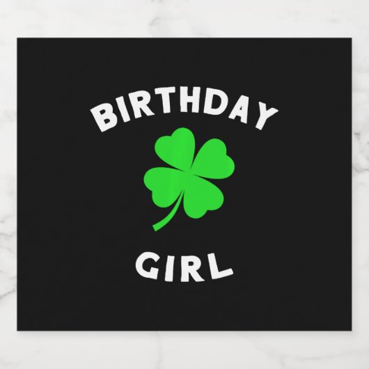 Schattigee St Patricks Dag Verjaardag voor Meisjes Sparkling Wijnetiket (Enkel label)