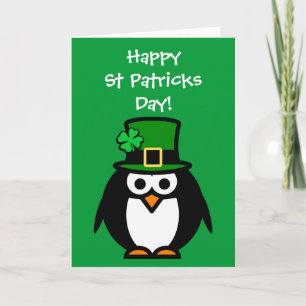 Schattigee St Patricks Dagkaart met kabouter pingu Kaart