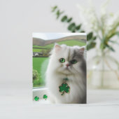 Schattigee St. Patricks Day Cat Briefkaart (Staand voorkant)