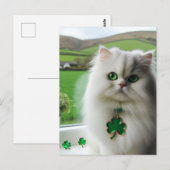 Schattigee St. Patricks Day Cat Briefkaart (Voorkant / Achterkant)