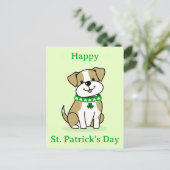 Schattigee St Patricks Day Dog Green Clover Shamro Briefkaart (Staand voorkant)