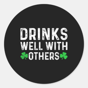 Schattigee St Patricks Day Drink Drinken goed Ronde Sticker
