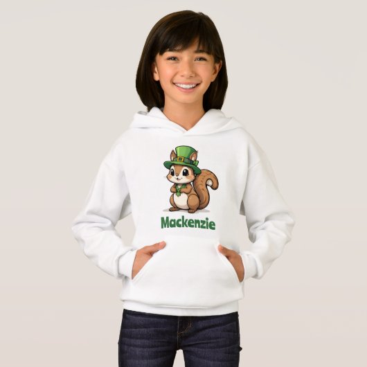 Schattigee St. Patrick's Day Eekhoorn met groen Pe (Voorkant volledig)