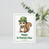 Schattigee St. Patrick's Day Eekhoorn met groen Pe Briefkaart (Staand voorkant)
