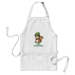 Schattigee St. Patrick's Day Eekhoorn met groen Pe Standaard Schort