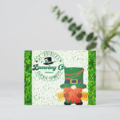 Schattigee St Patricks Day Gnome Leprechaun Bierbr Briefkaart (Staand voorkant)