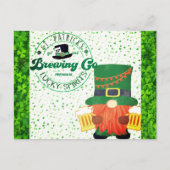 Schattigee St Patricks Day Gnome Leprechaun Bierbr Briefkaart (Voorkant)
