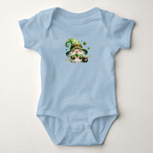 Schattigee St. Patrick's Day Gnome met Shamrocks Romper