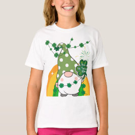 Schattigee St. Patrick's Day Gnome met Shamrocks & T-shirt