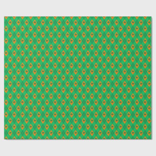 Schattigee St. Patrick's Day Green Argyle Kinder Cadeaupapier (Vlak)
