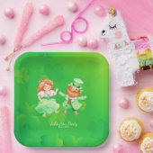 Schattigee St. Patrick's Day Irish Elves Dancing J Papieren Bordje (Feest)