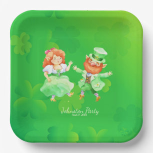 Schattigee St. Patrick's Day Irish Elves Dancing J Papieren Bordje