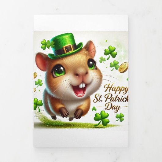 Schattigee St Patrick's Day kaart met Capybara (Cover)