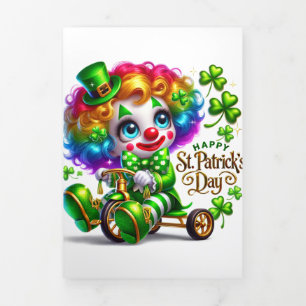Schattigee St Patrick's Day kaart met clown